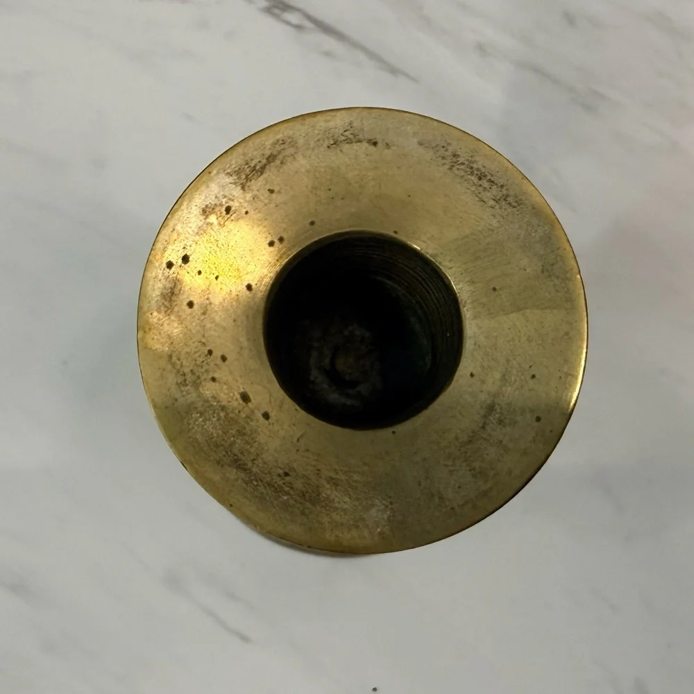 Etched Bell Candle Stick Holder